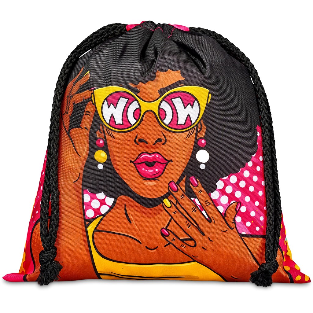 Pre-Printed Sample Hoppla Indian Midi Polyester Drawstring Pouch - Image 5