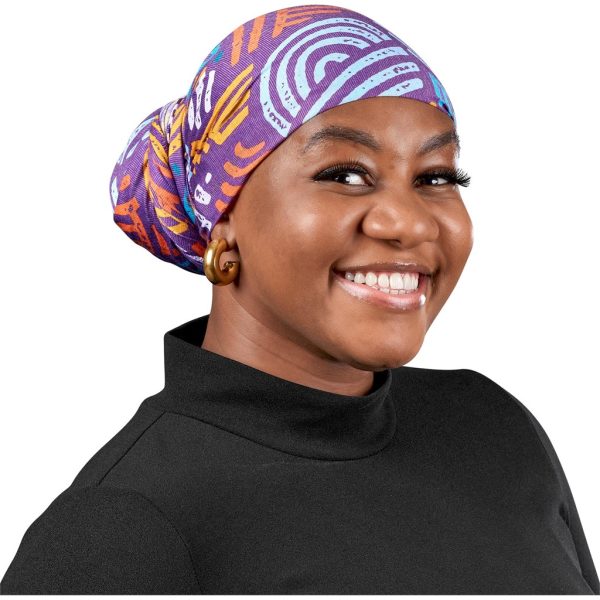 Pre-Printed Sample Hoppla Crown Polyester Head Wrap - Image 2