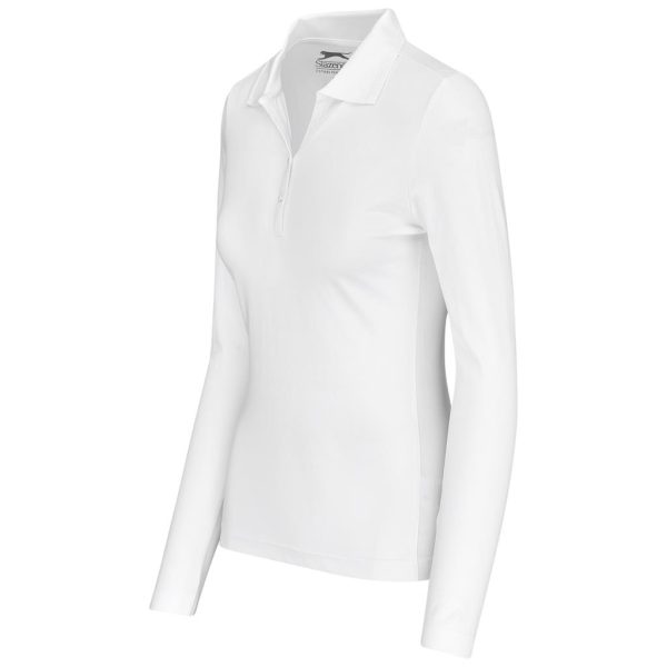 Ladies Long Sleeve Zenith Golf Shirt - White - Image 3