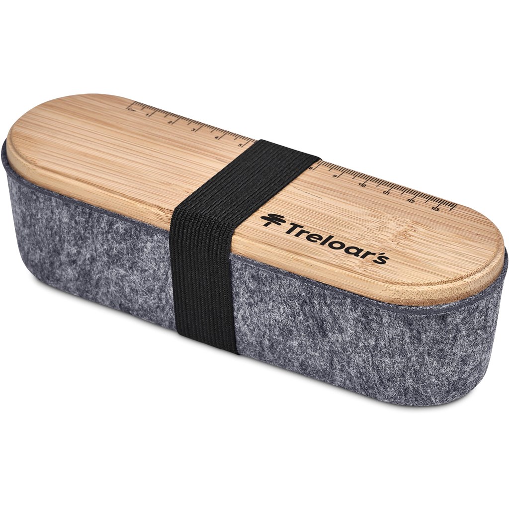 Okiyo Byoga Recycled PET Felt & Bamboo Stationery Case - Image 5