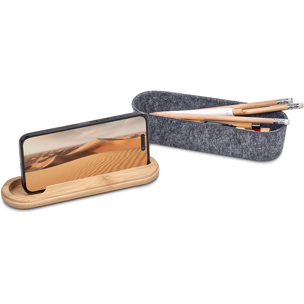 Okiyo Byoga Recycled PET Felt & Bamboo Stationery Case - Image 22