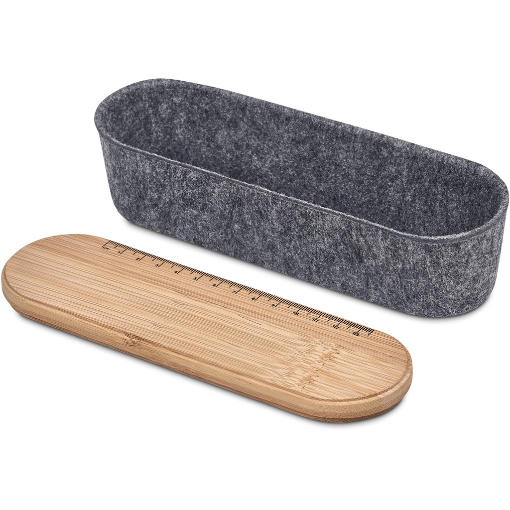 Okiyo Byoga Recycled PET Felt & Bamboo Stationery Case - Image 16