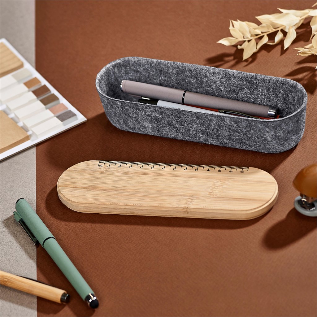 Okiyo Byoga Recycled PET Felt & Bamboo Stationery Case - Image 17
