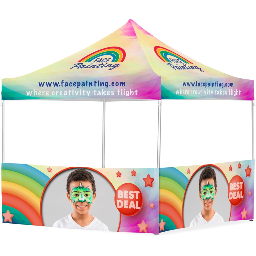 Coated Steel Sublimated Gazebo 3m x 3m - 2 Half-Wall Skins - Image 9