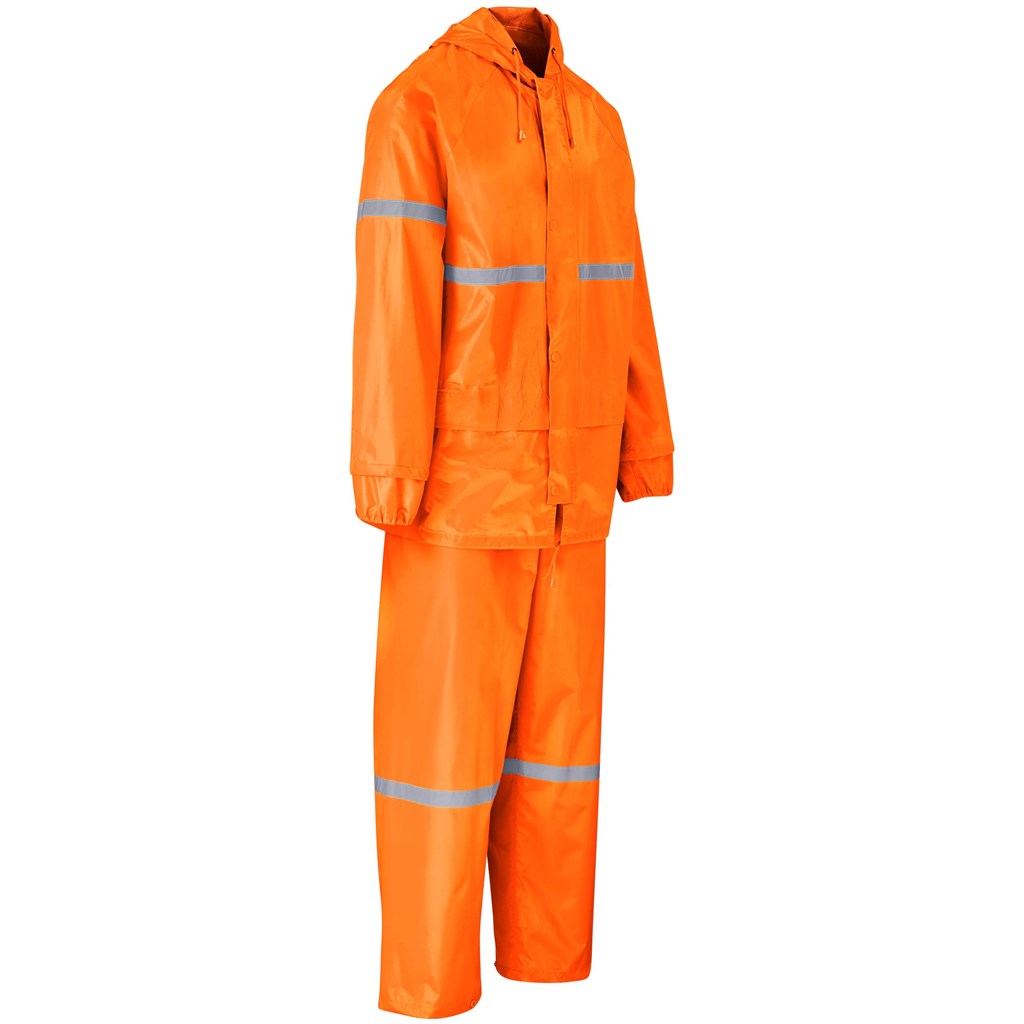 Outdoor Hi-Viz Reflective Polyester/PVC Rainsuit - Orange - Image 2
