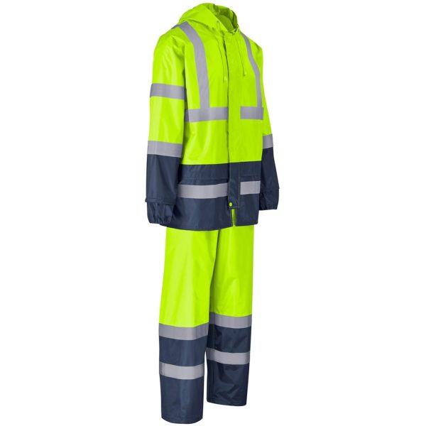 Torrent Two-Tone Hi-Viz Ref Polyester/PVC Rainsuit - Lime - Image 3