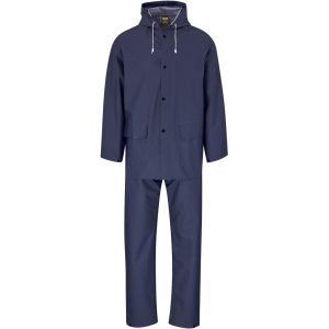 Light Hurricane Rubberised Polyester/PVC Rainsuit - Navy