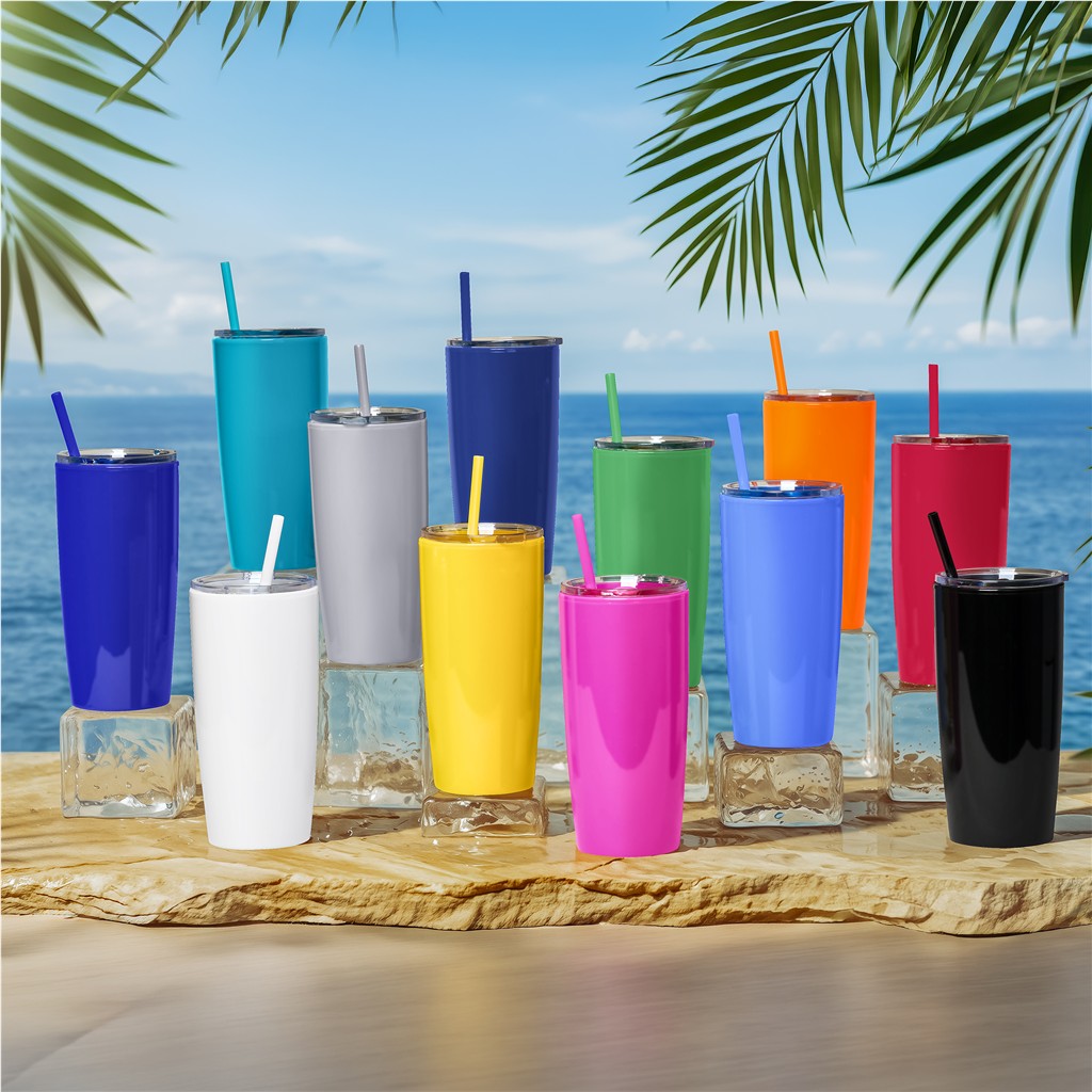 Altitude Daytona Plastic 2-in-1 Double-Wall Tumbler & Straw - 600ml - Image 3