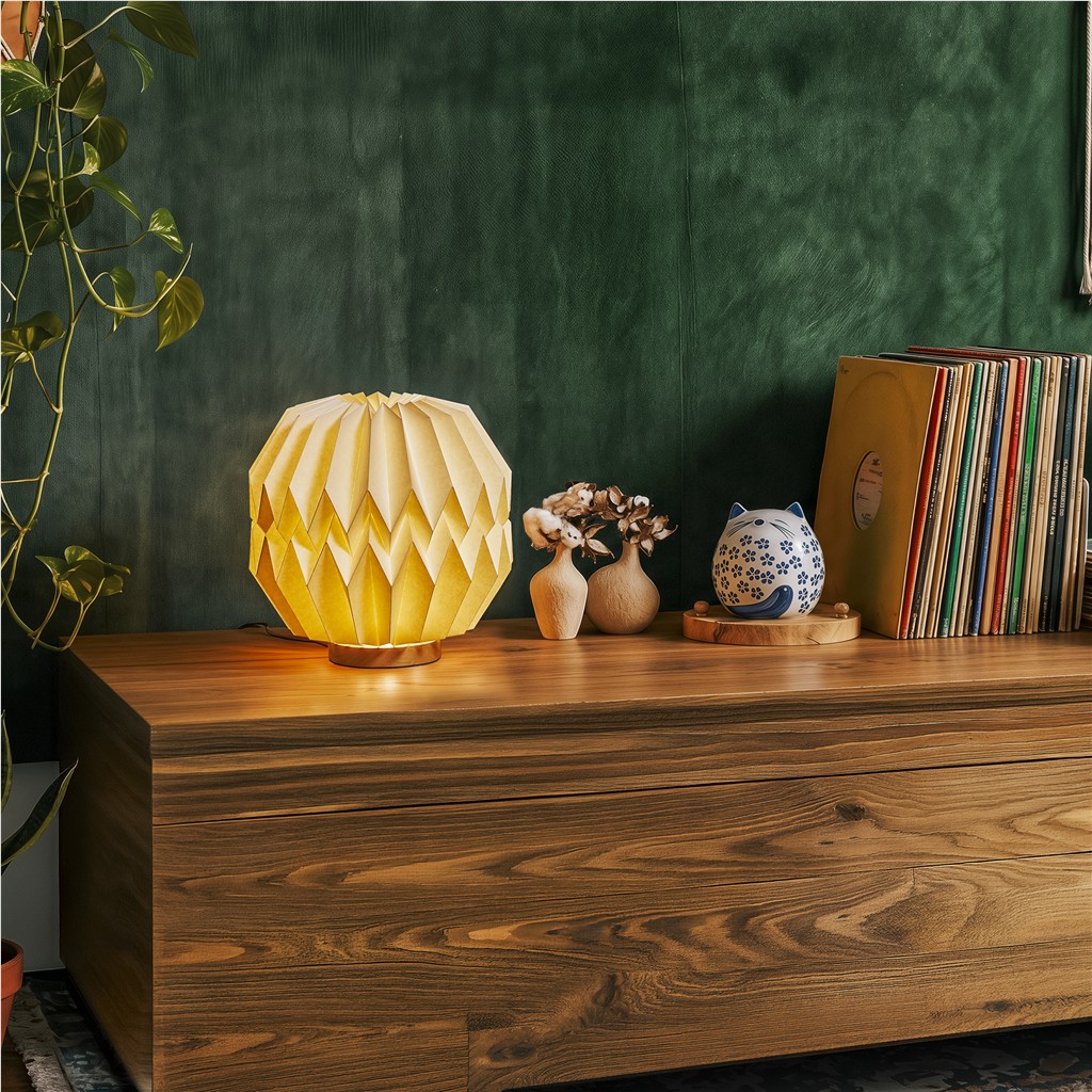 Okiyo Kosuke Wood & Paper LED Lamp - Image 7
