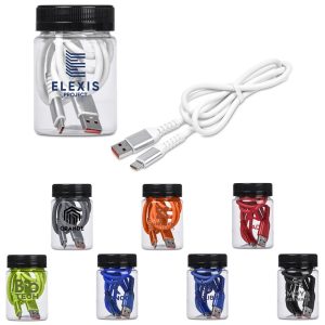 Altitude Capsit Fast Charge USB-A to Type-C Charging  Cable in Jar