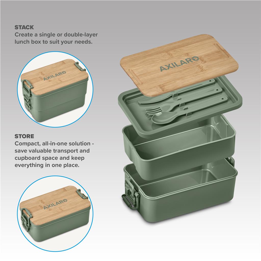 Urban Terrain Lakeside Double Layer Lunch Box & Cutlery Set - Image 2
