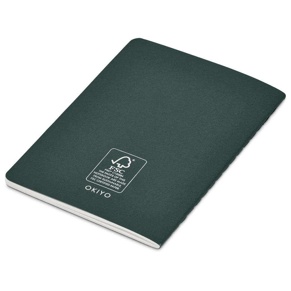 Okiyo Emika FSC Certified Paper A6 Soft Cover Notebook - Dark Green - Image 4